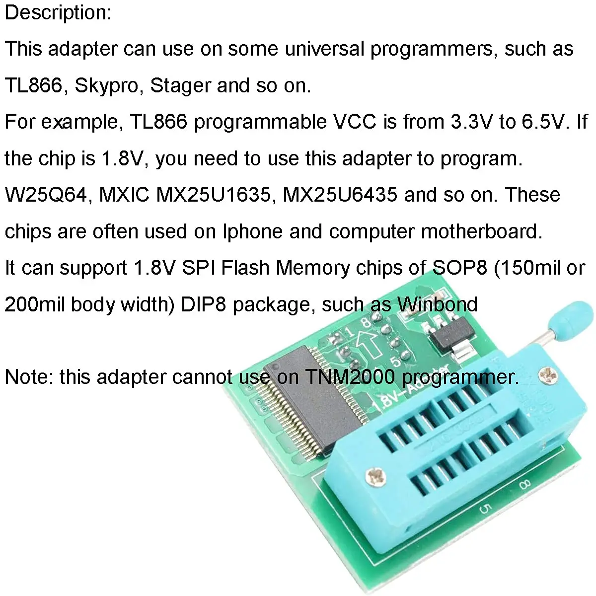 EEPROM BIOS USB Programmer CH341A + SOIC8 Clip + 1.8V Adapter + SOIC8 Adapter for 24 25 Series Flash