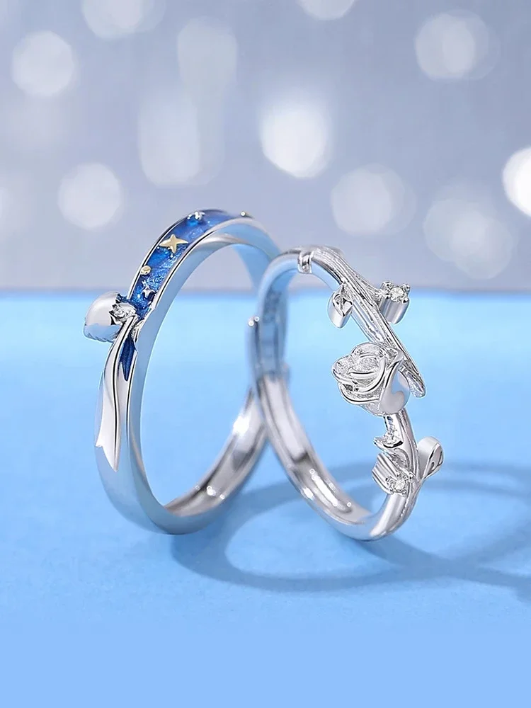 

A pair of couples with a silver little prince and a rose ring