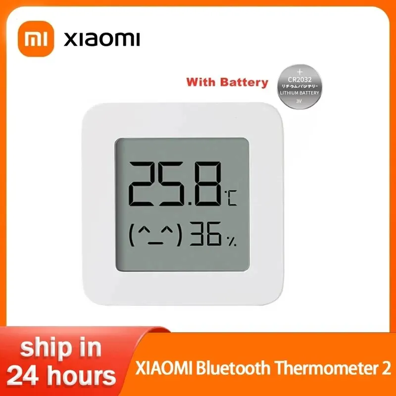 Xiaomi mijia-termômetro bluetooth 2 sem fio, inteligente, elétrico, digital, lcd, higrômetro, trabalhar com aplicativo mijia, com bateria