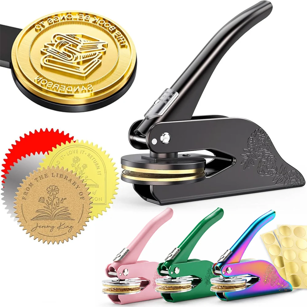 Customized LOGO Design Embosser Stamp Wedding Library Book Custom Private Seals Envelope Party Invitation Embossing Stamps DIY