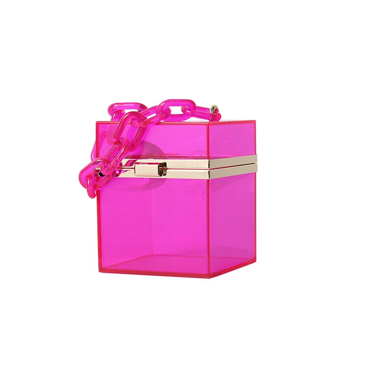 

Transparent acrylic square box bag, hand-held transparent women's bag, fashionable and versatile party bag