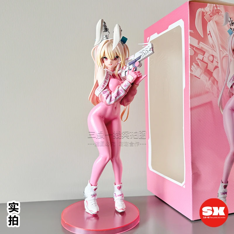 Figurki Premium Superbunny, urocze różowe figurki akcji, kolekcja modeli anime dla dziewczyn, ozdoba na biurko, modny prezent.