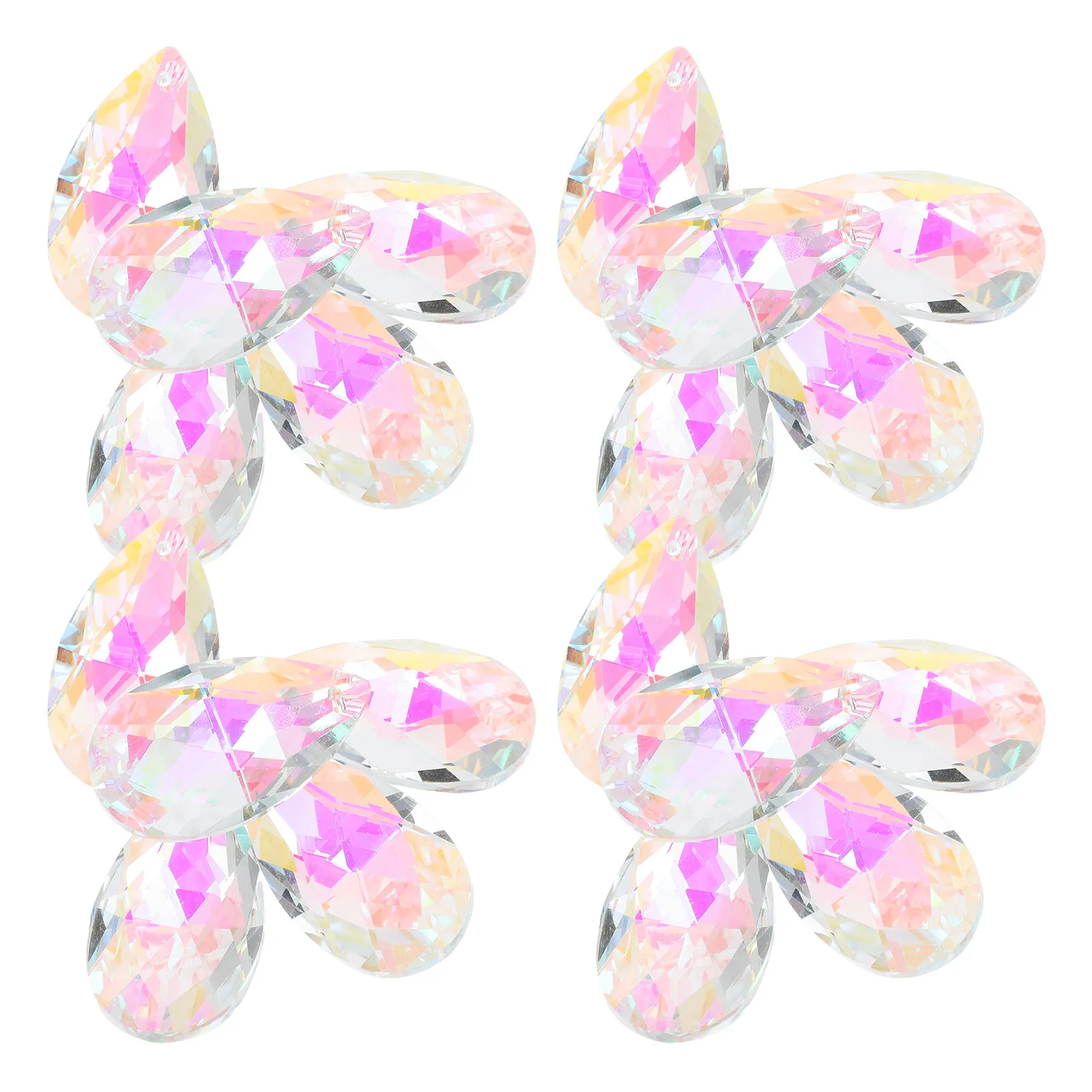 20pcs Clear Crystal Teardrop Prisms for Window Decor, Chandelier Dangle Pendants, DIY Faceted Water Drop Beads