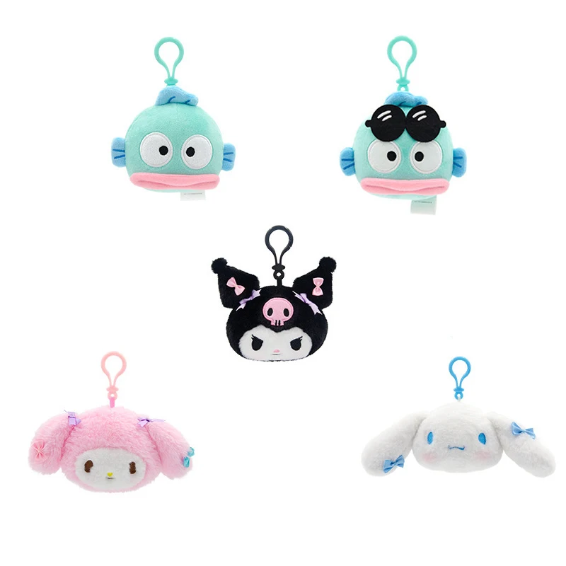 Sanrio Plush Small Pendant Doll Toy Kuromi Melody Cinnamoroll Hendon Keychain Children Toys School Bag Pendant Christmas Present