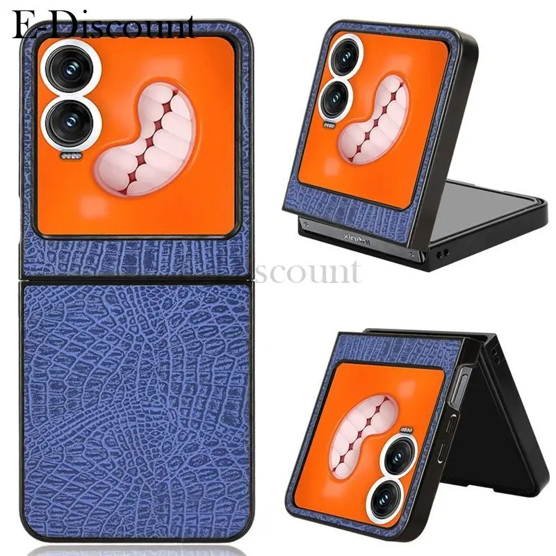 For Infinix Zero Flip 5G Flip Leather Retro Crocodile Texture Pocket case foldable Cover For Infinix Zero Flip5g flip zero Shell