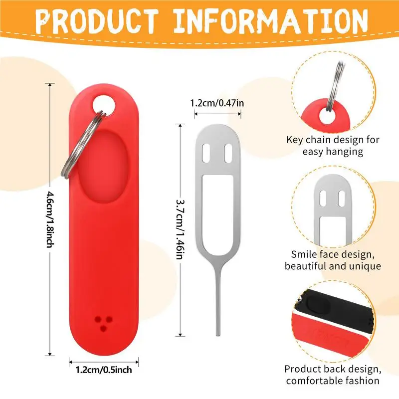 Sim Card Tray Opening Tool com Destacável Keychain Charme, Abridor de agulhas, Ejetar Pin, Removedores, Sim Card, Ferramenta