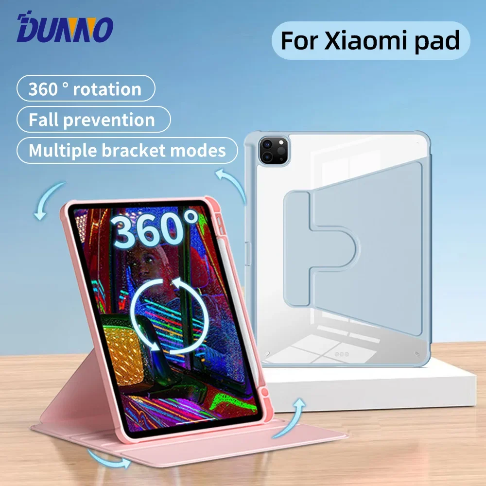 

For Xiaomi Pad 5 6 Pro 11in Case 6s Pro 12.4in Mi Pad 7 7 Pro 11.2in 360° Rotation for Mi Pad 5 6 11in TPU Flip Protective Cover