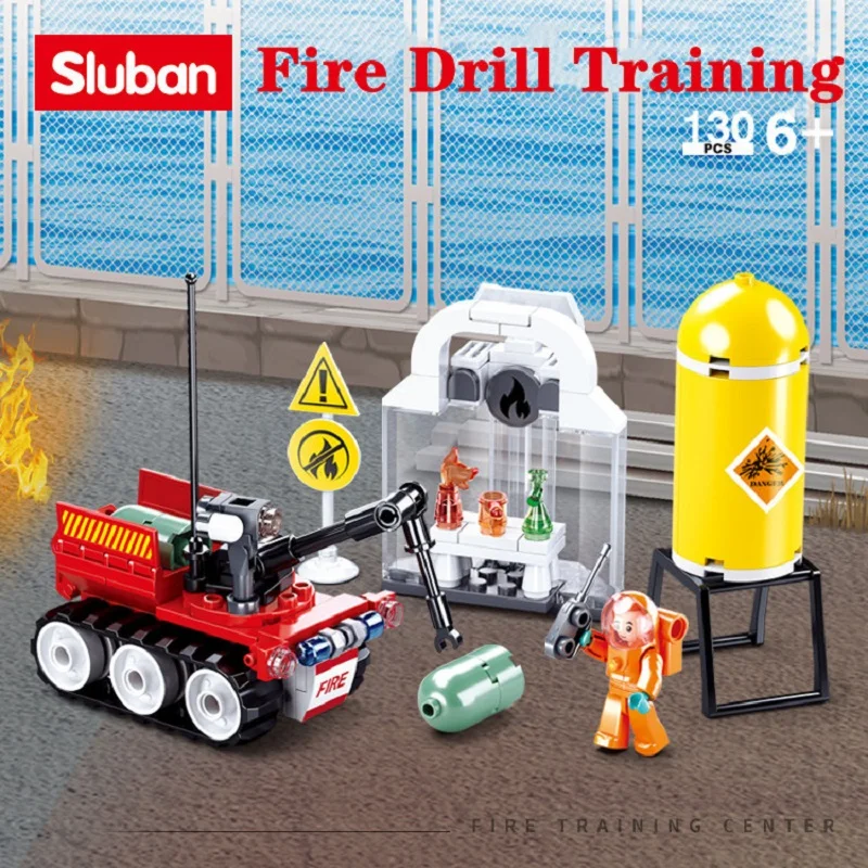 Sluban Building Block Toys Fire Control B0963 Fire Drill Training 130PCS Bricks Fighting Compatbile With Leading Brands