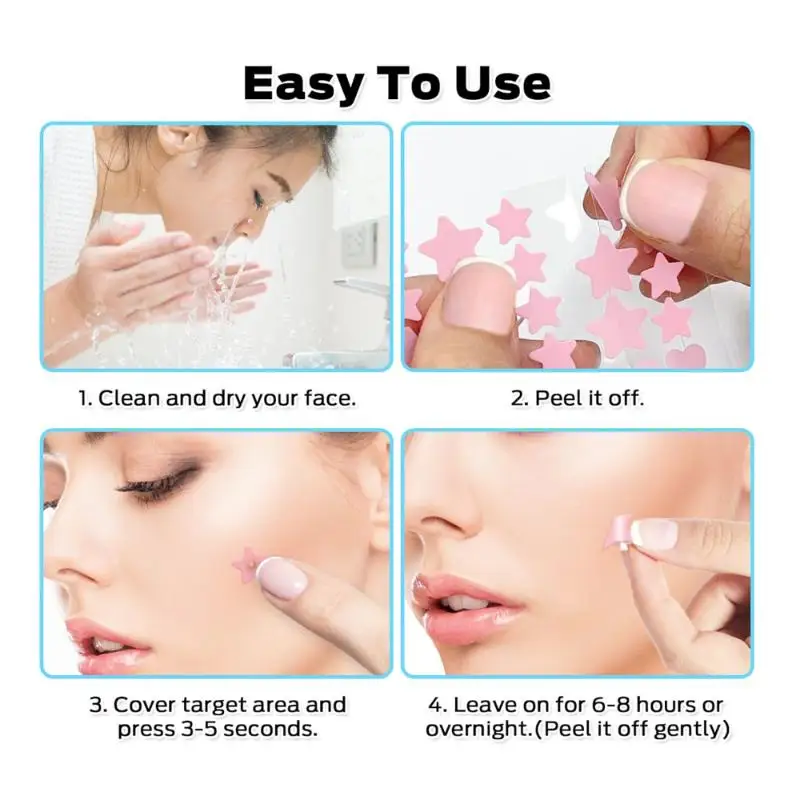 432 Stuks Puistje Patch Acne Hydrocolloid Kleurrijke Sterren Hart Onzichtbare Ademende Acne Verwijdering Acne Cover Gezicht Spot Puistje Patch