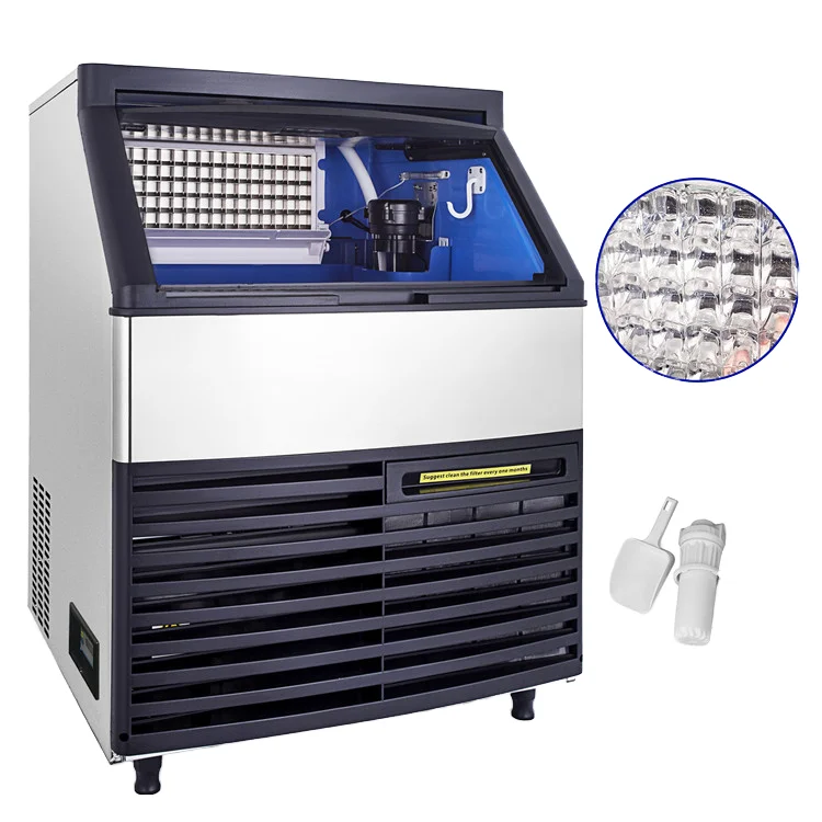 Ice Maker 45kg/24H Automatic Home Commercial Small Ice Cube Block Making Machine Ice Maker Machine for Business Food Beverage