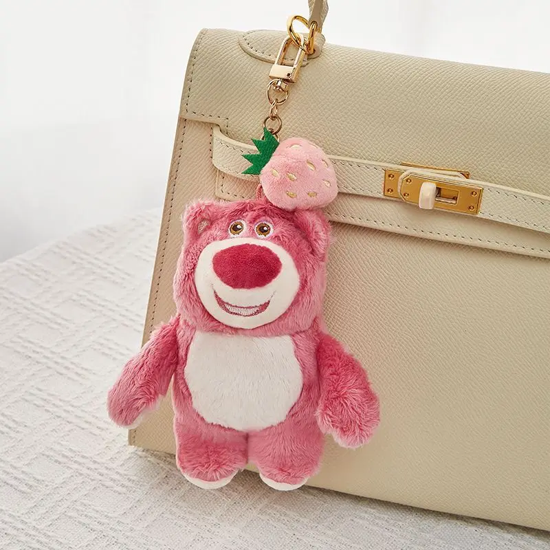 Disney perfumado Lotso Hold fruta colgante de felpa niñas niños dibujos animados oso juguetes de peluche llaveros bolsa mochila llaveros rellenos
