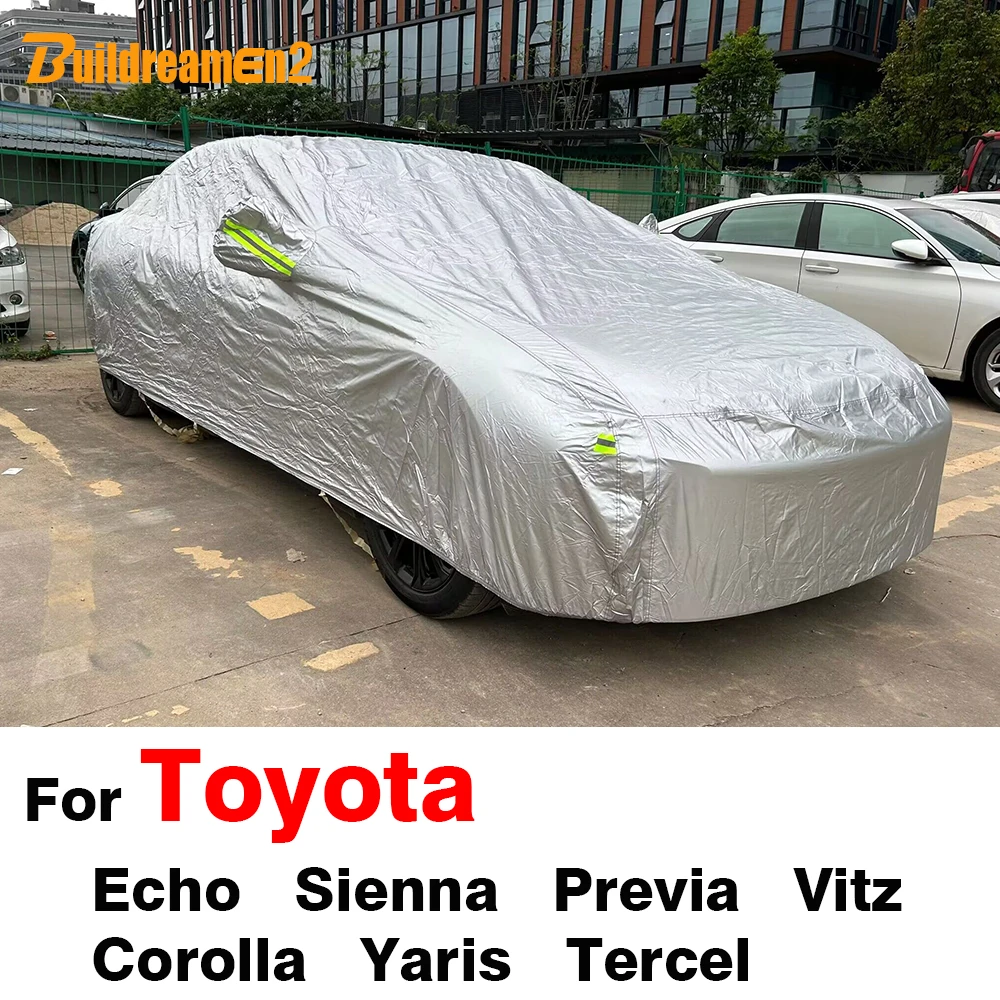 Buildreamen2 Car Cover Sun Rain Snow Dust Protection Waterproof Cover For Toyota Sienna Corolla Echo Vitz Yaris Tercel Previa