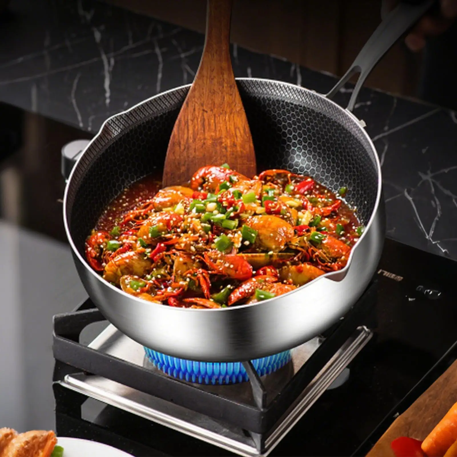 

Milk Boiling Pot Boiling Pot Nonstick Honeycomb Pattern Cookware With Lid Rust-Proof For Cafe Commercial Brewing Steaming