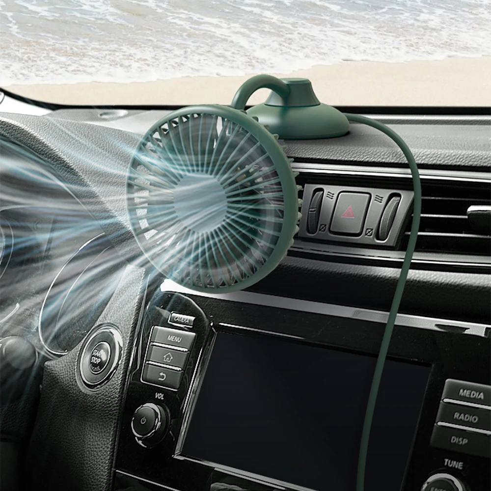 

360 Degree Cooling Fan Portable USB Desktop Fan 3 Speed for Car Dashboard/Home/Office