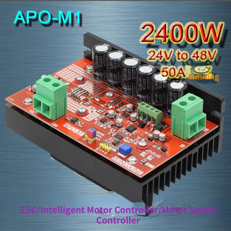 

APO-M1 three-function DC brushed motor PWM controller ESC 2400W24V48V