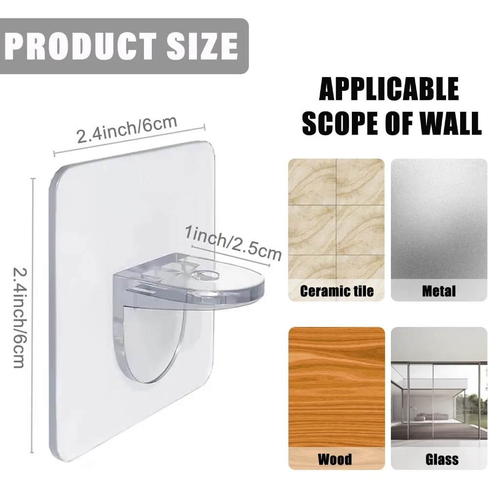 Divider Brackets Non-Marking Sticky Kitchen Cabinet Wardrobe Anti-Side Slip Layer Support Brackets 4/10pcs Divider Brackets