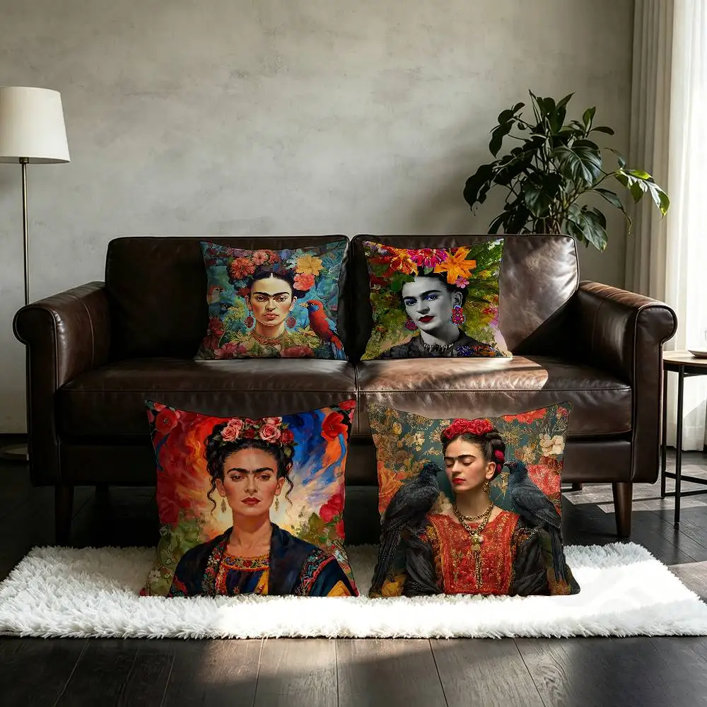 Artist F-Frida K-Kahlos pillowcase casual style decoration, suitable for home decoration (excluding pillow core)