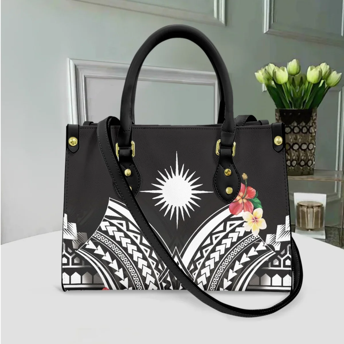 Polynesian Print Top Handle Cross Body Bags Fashion Commuter Vintage Design Messenger Bag Tribal Small Casual Totes Bolsos Mujer