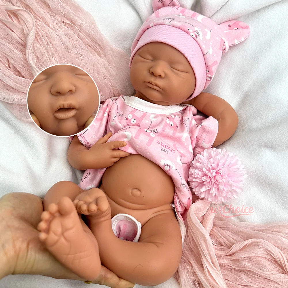 

Full Soft Open Mouth Girl 18" Silicone Reborn Baby Lifelike Waterproof Baby Realistic Texture Newborn Doll for Collectors Gift