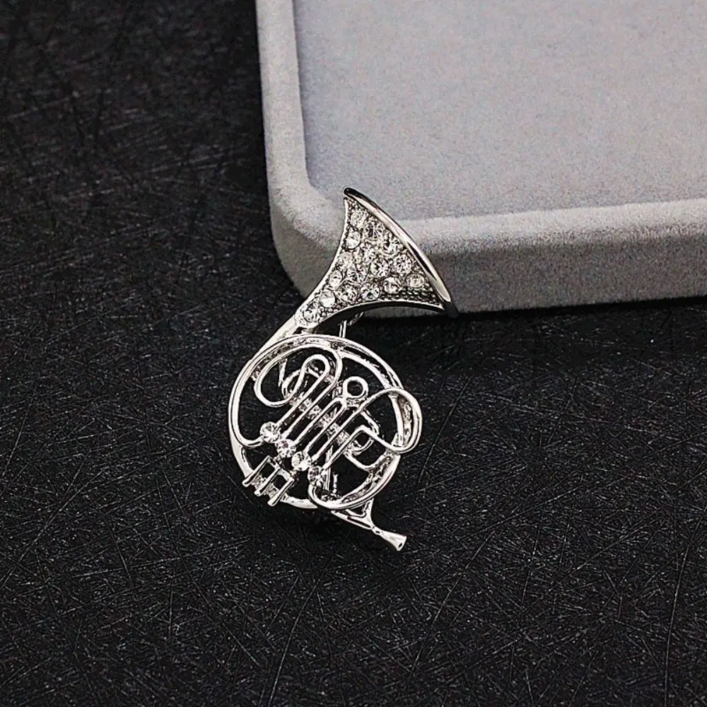 Clothes Accessories Luxury Sense Trombone Harp Music Score Brooch Musical Instruments Brooch Korean Style Badge Women Brooch