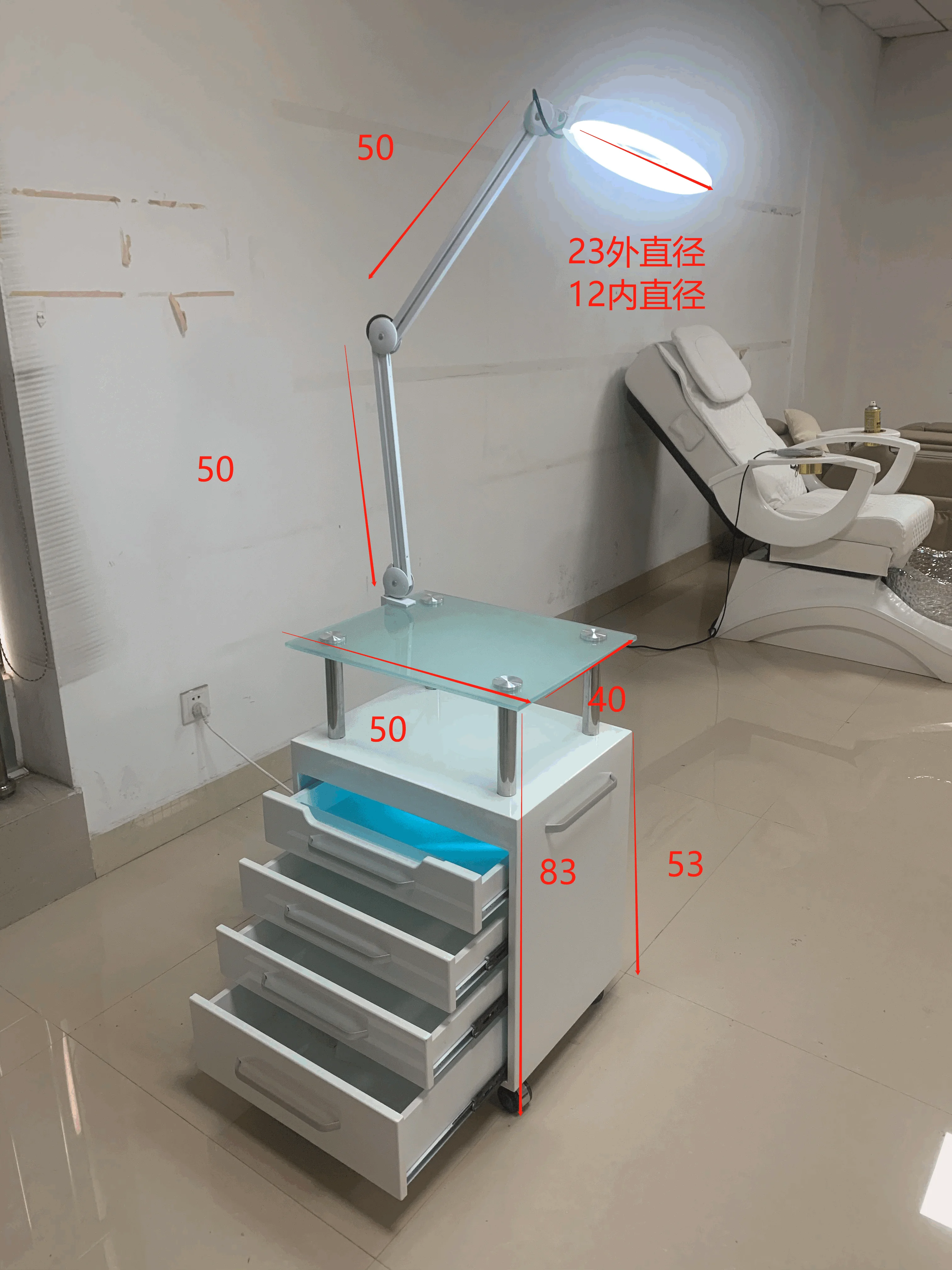 

Foldable Metal Salon Trolley Luggage Set Modern Design Esthetician Trolley For Home Office