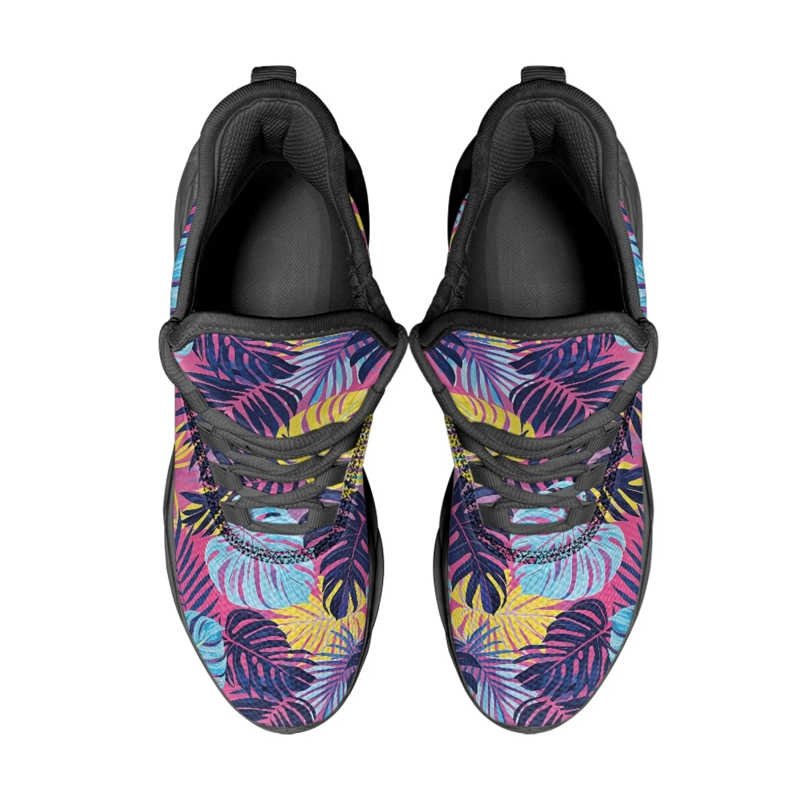 PENSTROLL Tropical Leaf Art Breathable Blade Sports Shoes for Men Mesh & EVA Fashion Sneakers Running Shoes