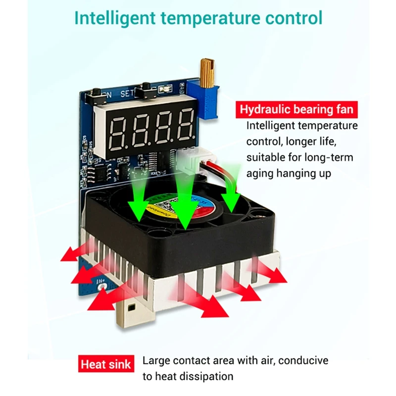 35W อิเล็กทรอนิกส์ทดสอบโหลดตัวต้านทานอินเทอร์เฟซ USB แบตเตอรี่ Discharge เครื่องทดสอบความจุพัดลมปรับโมดูล ZK-EL35