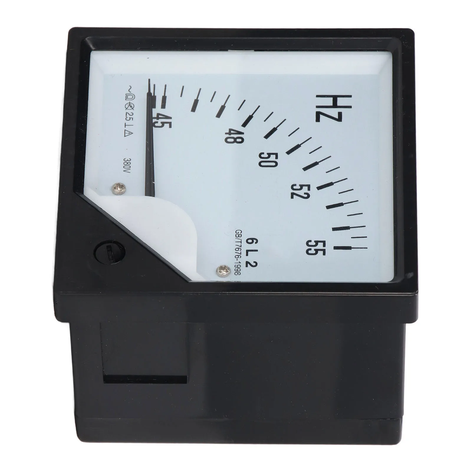 เครื่องวัดความถี่แบบเข็ม AC 380V เครื่องตรวจจับความถี่แบบแผงความแม่นยำสูง 45-55Hz เครื่องวัดความถี่แบบแผง