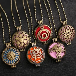 New Aroma Kaleidoscope Retro Necklace Antique Locket Pendant Magnetic Perfume Essential Oil Diffuser Locket Aromatherapy Jewelry