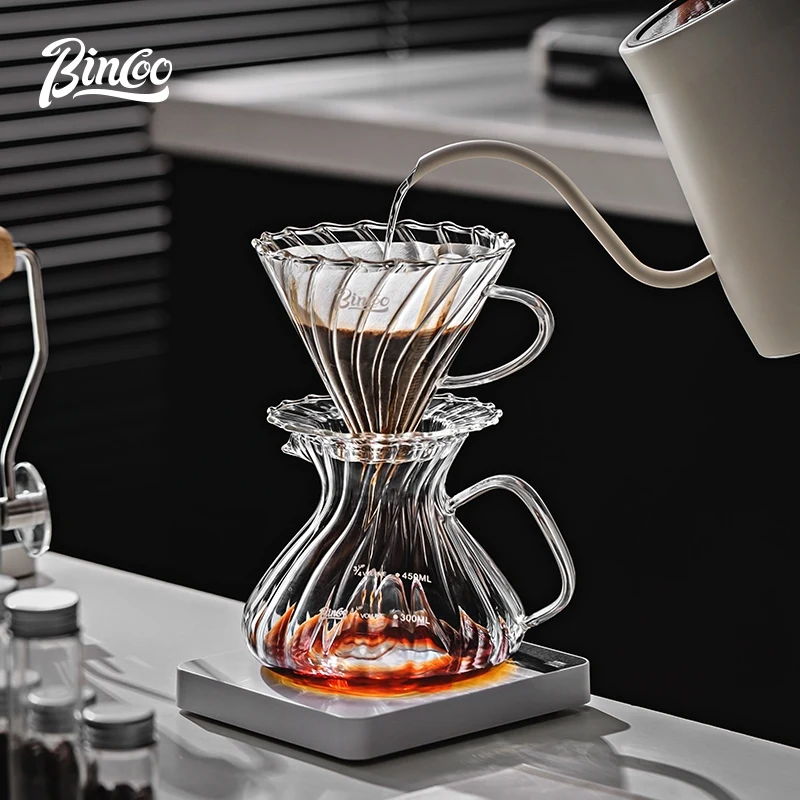 Bincoo Home Glass Coffee Server Pour Over Carafe Hand Drip Brewing Jug Clear Borosilicate Heatproof Coffee Making Tool - view 5