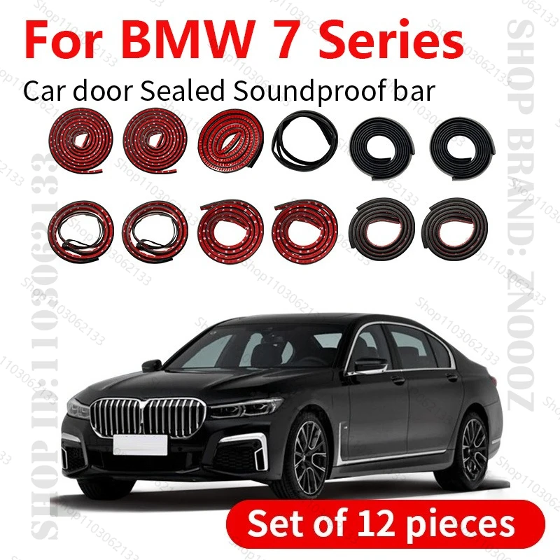 

Для BMW 7 серии 1997-2025 гг., уплотнительная лента для двери автомобиля, резиновая двухслойная уплотнительная лента, звукоизоляционная пылезащитная уплотнительная лента, набор из 12 шт.