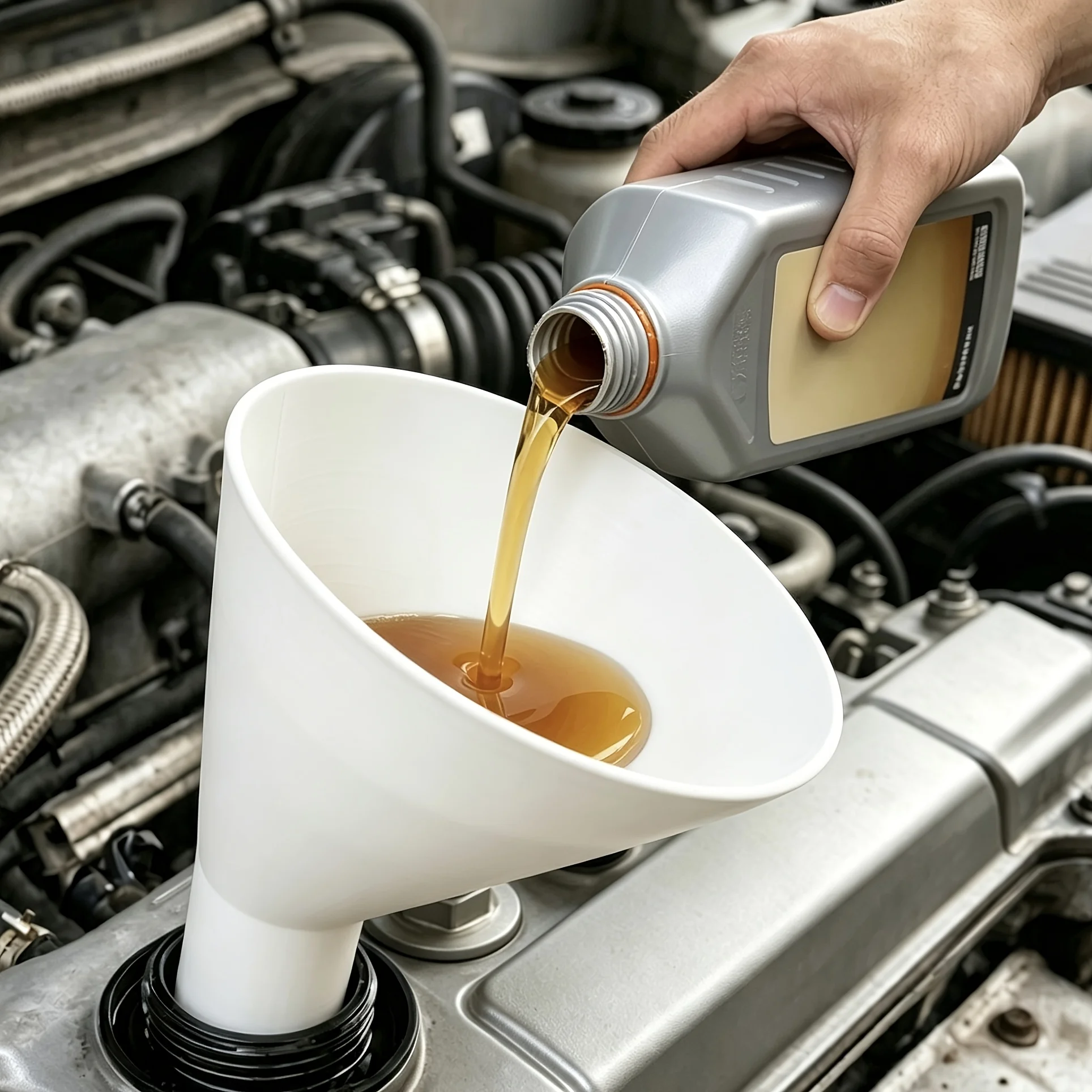 1pc Offset Pouring Funnel, Wide Opening Fluid Filling Tool for Vehicle Maintenance And Workshop Use