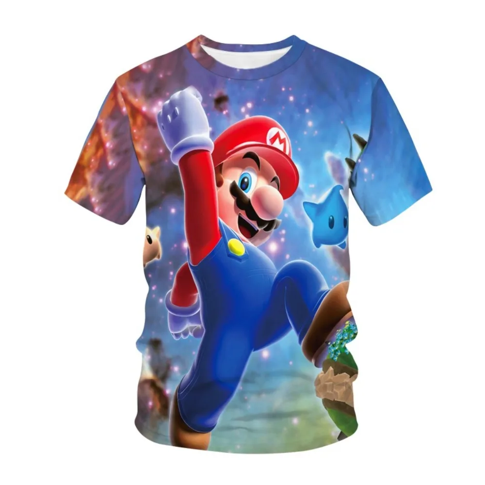 New Anime Super Mario Cartoon T Shirt Summer Fashion Casual T-shirt Boy Girl Unisex Children's Clothing T-shirt ventilate Tops