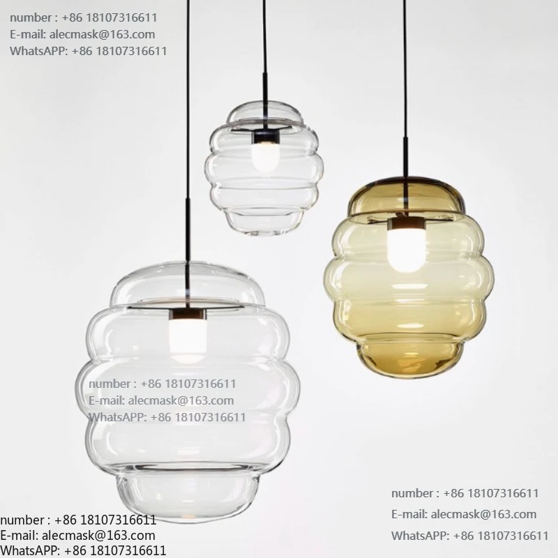 

Nordic postmodern living room glass transparent lamps modern personality dining room window bedroom bedside designer chandelier