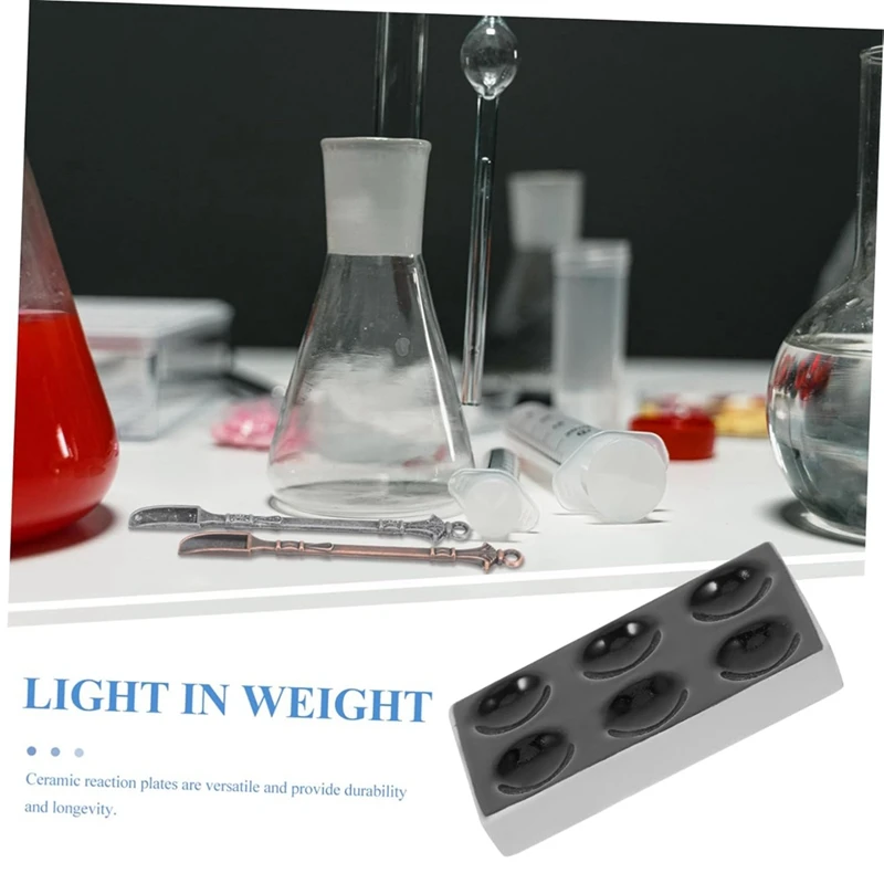 2Pcs Experiment Board Ceramic Spot Reaction Plate Chemical Testing Reaction Plate Ceramic Spot Plate