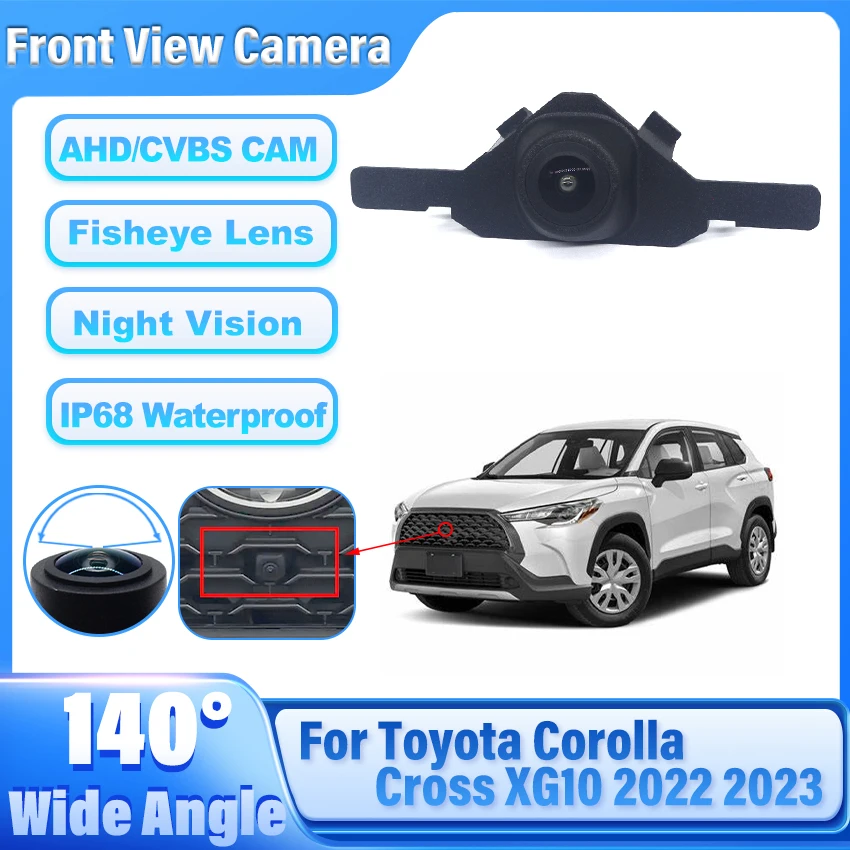 

HD широкоугольная камера ночного видения «рыбий глаз» с передним видом для автомобиля, парковочная водонепроницаемая камера ночного видения для Toyota Corolla Cross XG10 2022 2023