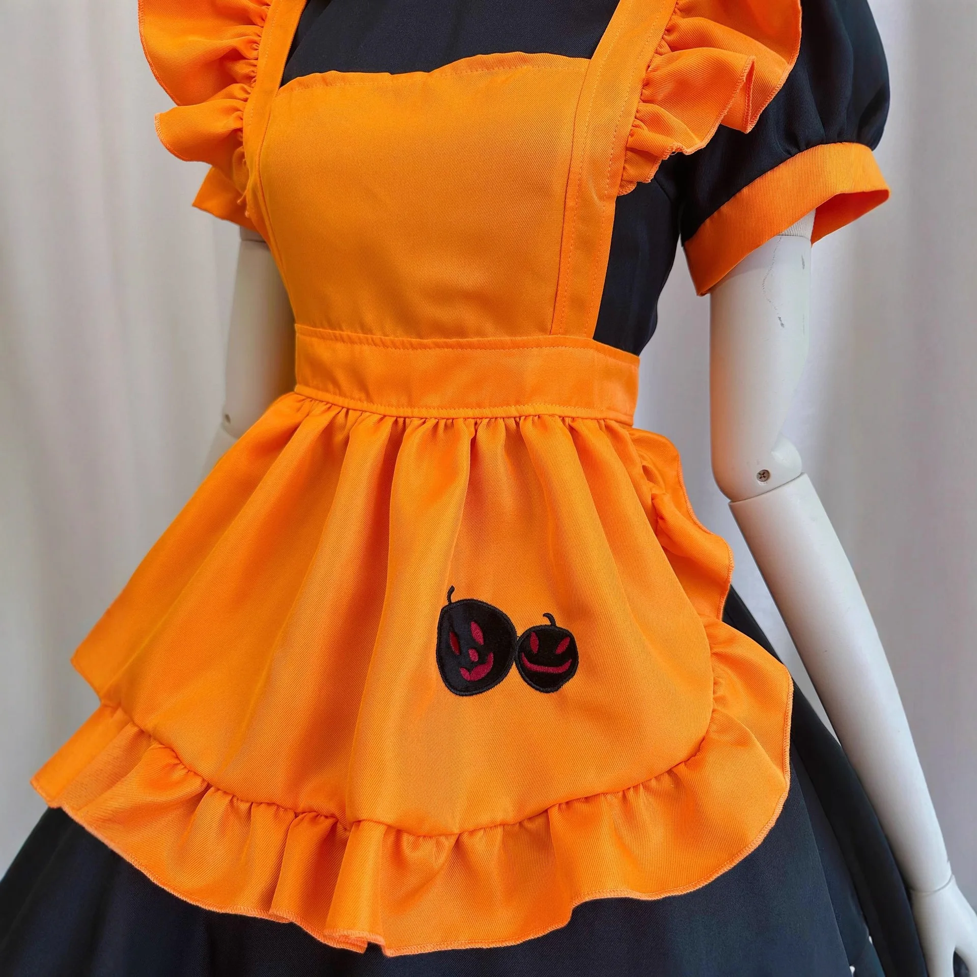 COSPLAY Halloween Embroidery Maid Dress Pumpkin Maid Dress Bat Vampire Maid Magic Witch