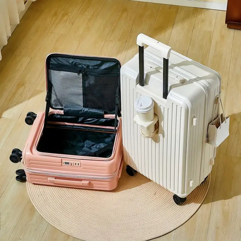 Wysokiej jakości mała walizka podróżna z bocznym otwieraniem, wielofunkcyjna, rozszerzalna torba podręczna z zamkiem szyfrowym dla kobiet.