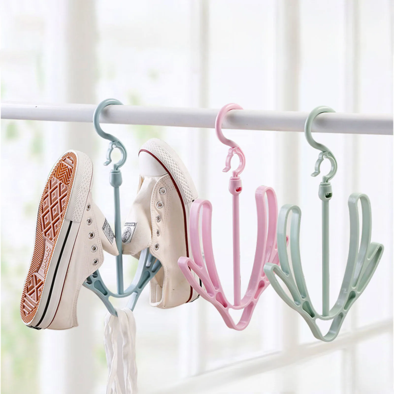 Portable Shoe Hanger Multi-layer Shoe Rack For Drying Shoes, Boots And Slippers Household Multifunctional Hooks