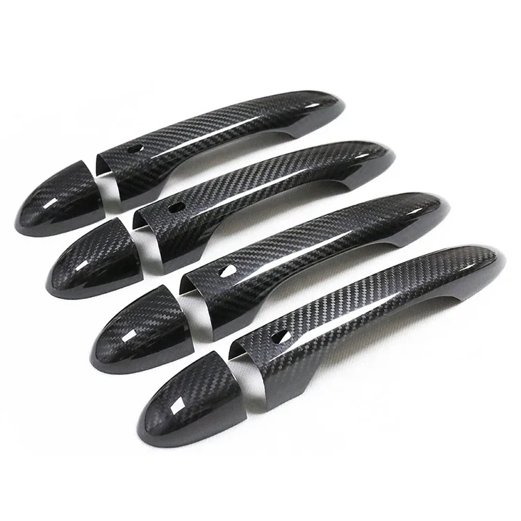 Sport Style Door Handle Cover Trim for Maserati Levante Ghibli Quattroporte Outer Real Carbon Fiber Decoration Car Accessories