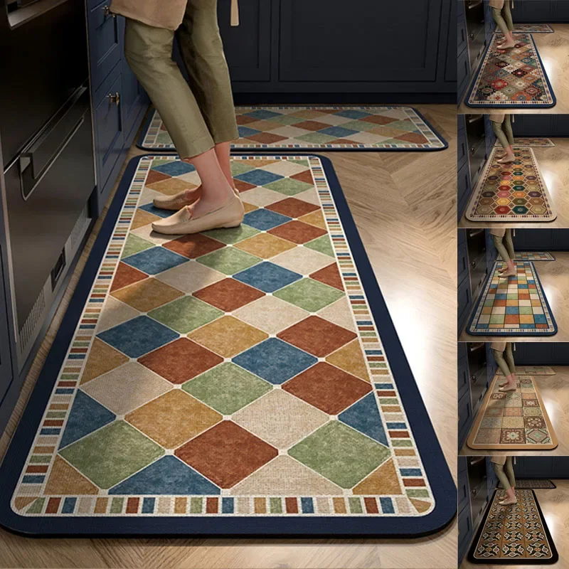 

1PC Super Absorbent Kitchen Floor Mat Bathroom Entrance Anti-slip Carpet Household Wipeable Mats Long Carpet for Living Room 발매트