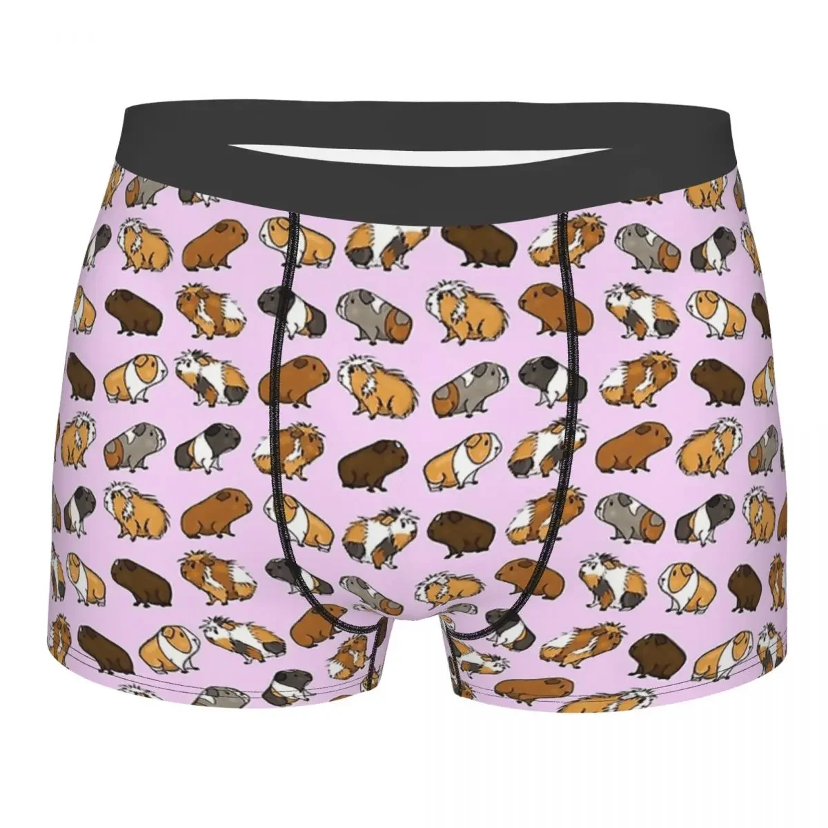 Procession Pink Guinea Pig Cavia Porcellus Animal Underpants Homme Panties Man Underwear Print Shorts Boxer Briefs