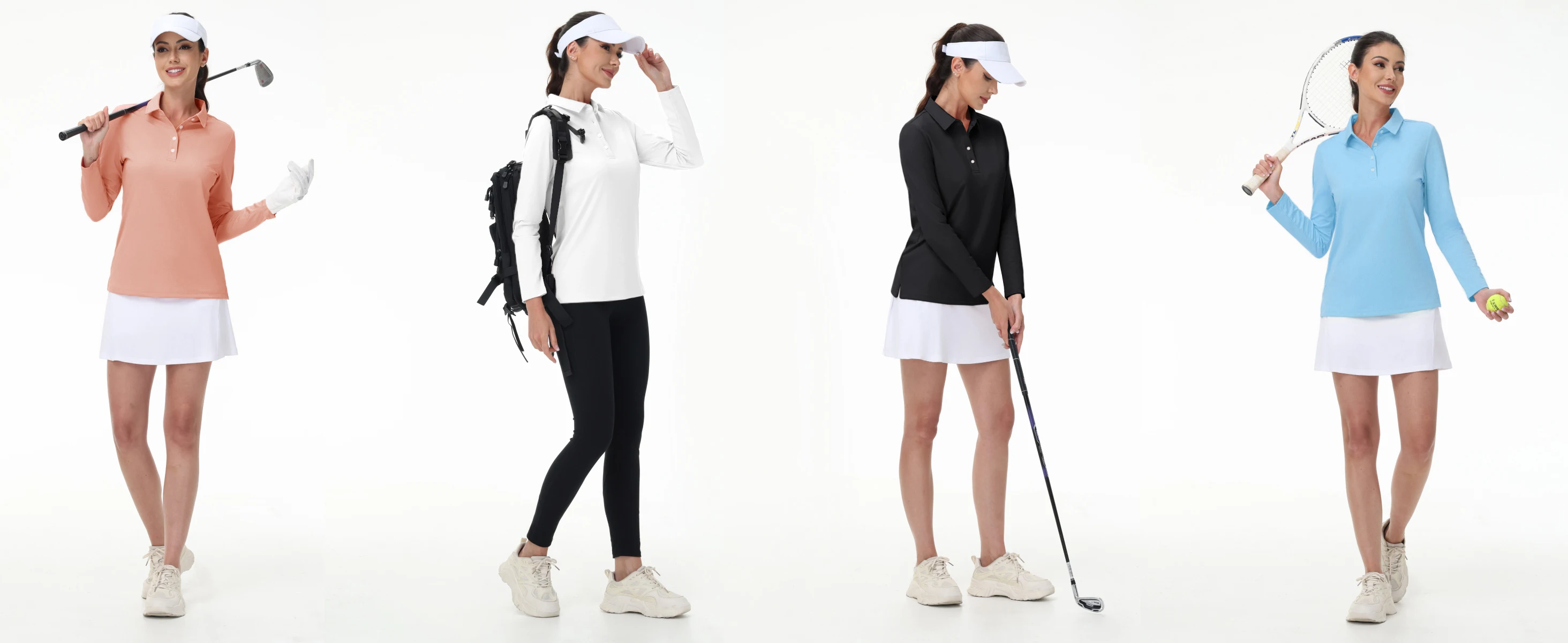 TACVASEN Womens UPF50+ Long Sleeve Polo Quick Dry Side Slit Athletic Golf Shirt Wrinkle Resistant Moisture Wicking Tennis Tops 13 S53f8fc0d67434879ad21f45296045735M