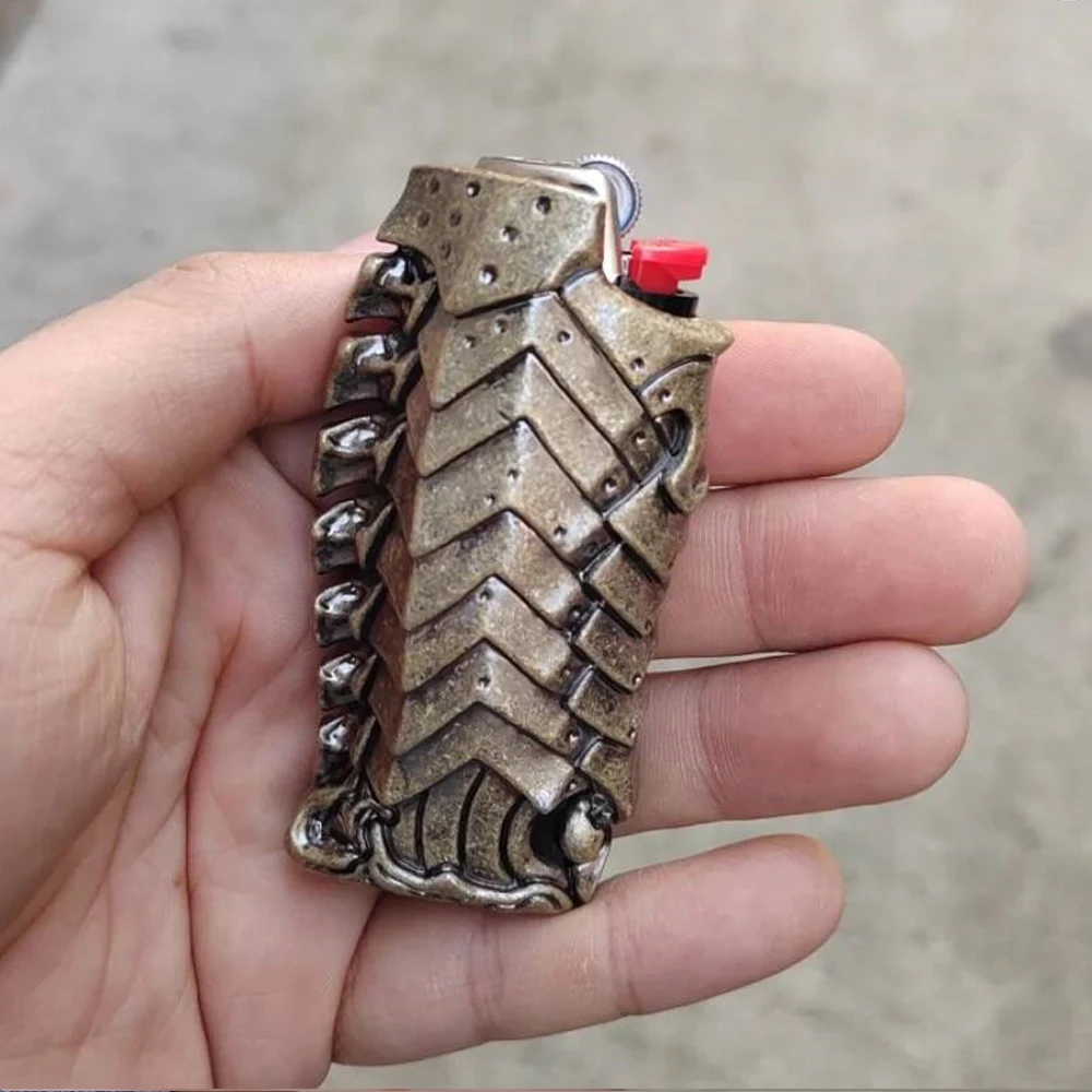 BIC Armor J6 Lighter Cover Thickened Metal Creative Play Punk Lighters Decorative Cover 122g