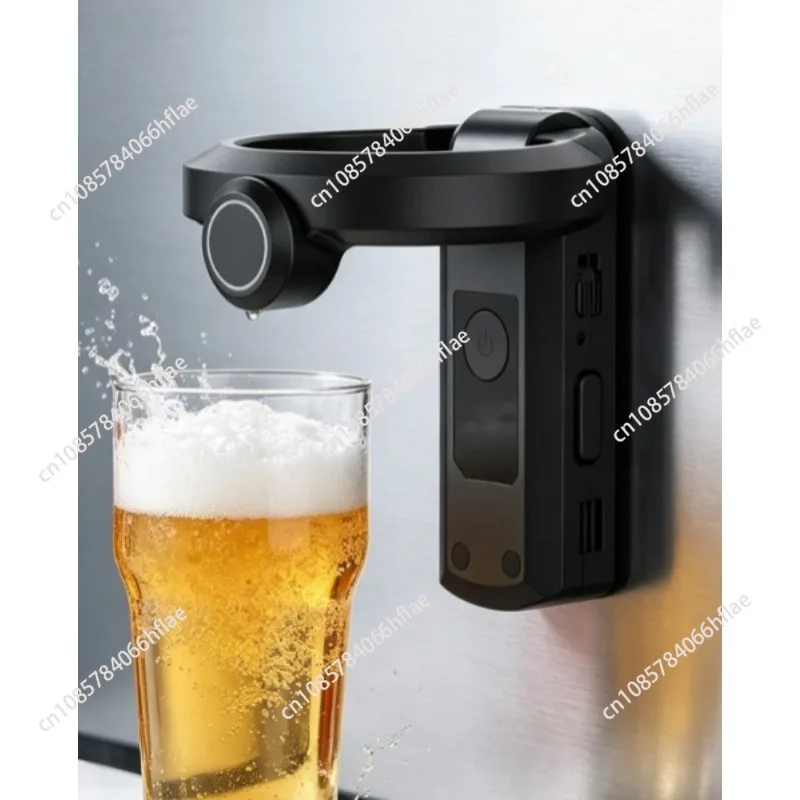 Portable Ring Ultrasonic Beer Foam Maker with Fridge Magnet & LED Light, Creamy Beer Foam Generator