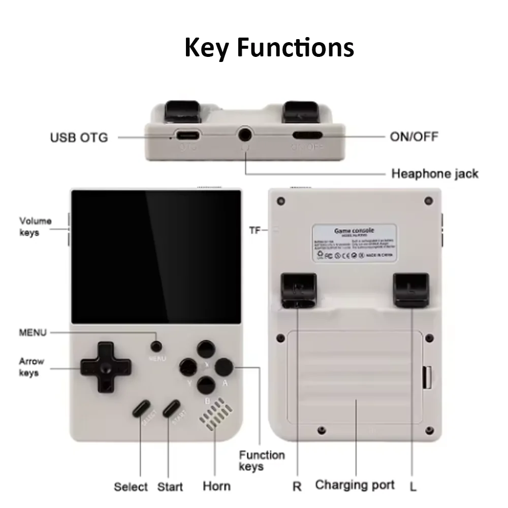 وحدة تحكم ألعاب Reebolnic R350S بشاشة 3.5 بوصة IPS 12 + أجهزة محاكاة 15,000 + وحدة تحكم ألعاب محمولة ريترو 2000 مللي أمبير في الساعة PS N64 هدايا للأولاد #5