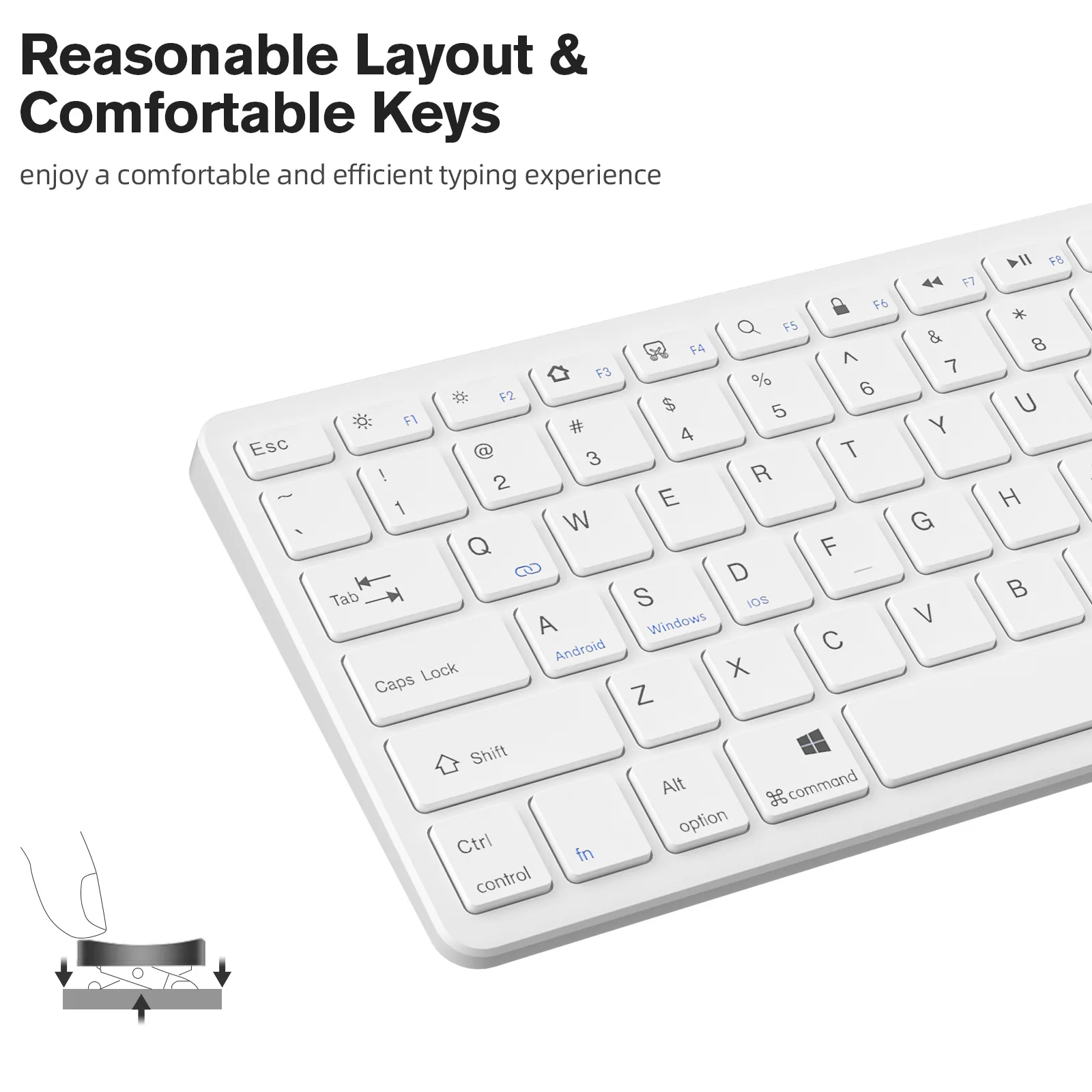 

Silent Wireless Keyboard Rechargeable Bluetooth Keyboard for iPad Samsung Tablet S8 External Keyboard