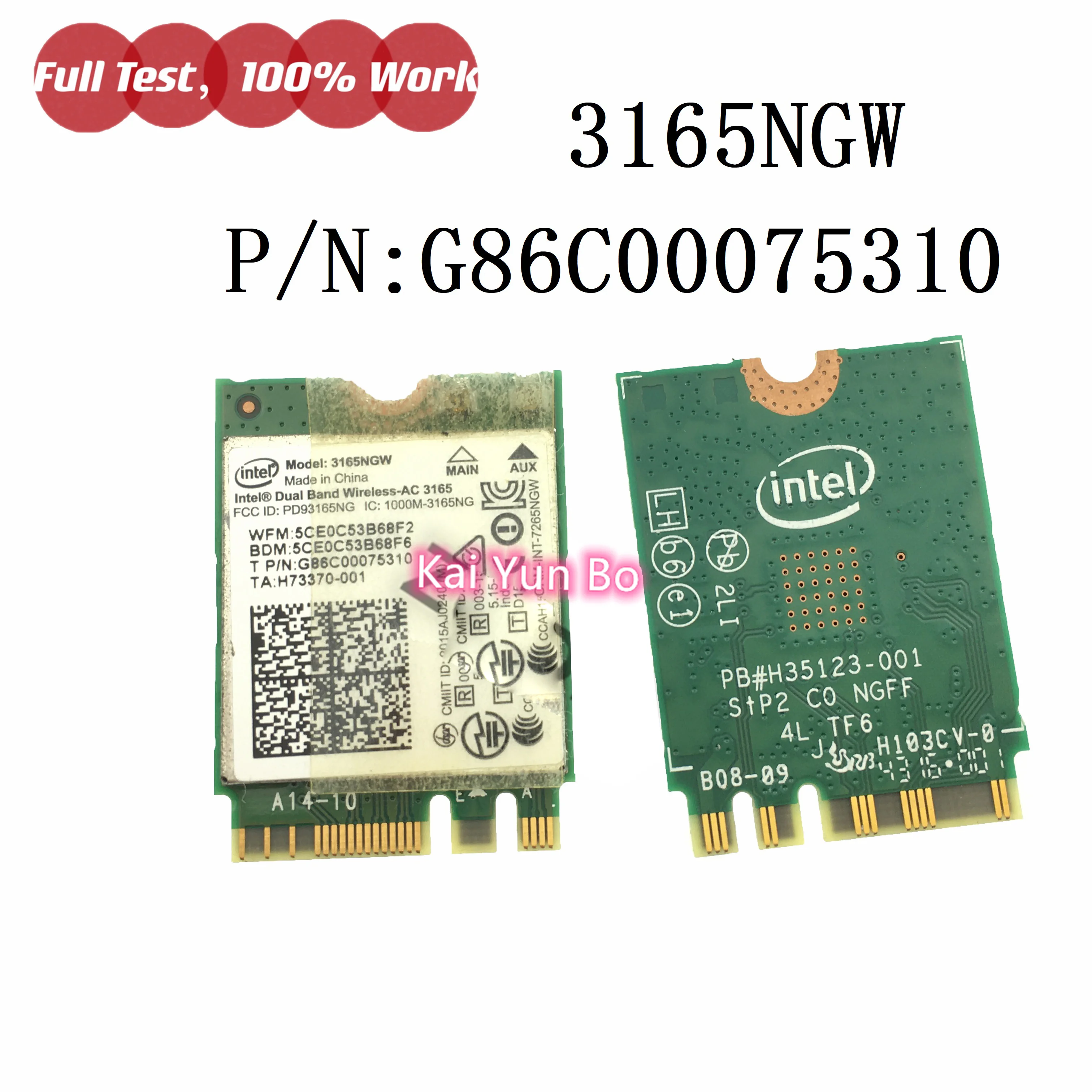 Ноутбук двухдиапазонный Wireless-AC 3165NGW для Toshiba Satellite R50-C A50-C A50D-C P/N G86C 00075310   abgn+ac BT PCIe NGFF