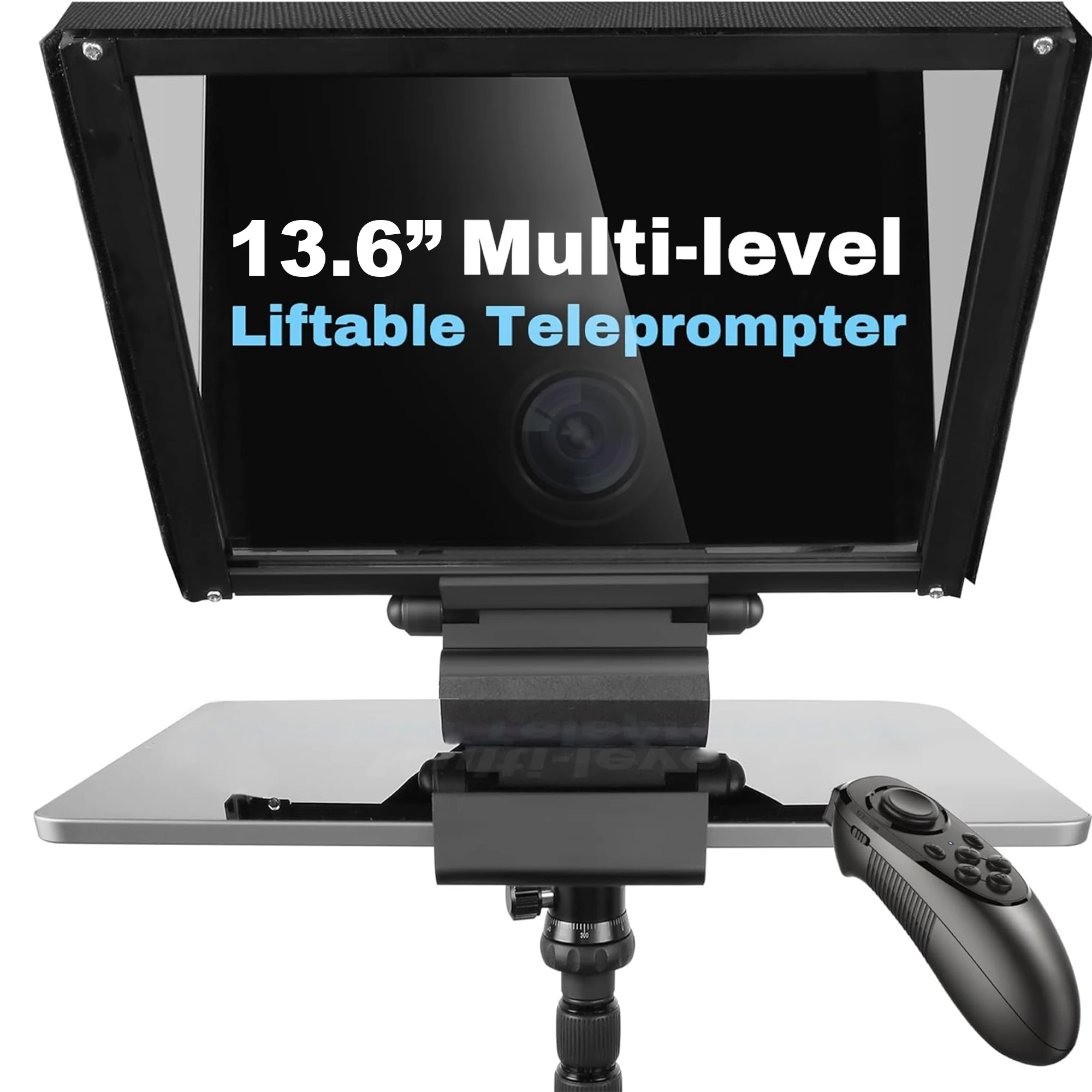 13.6-inch teleprompter for Camera, with Adjustable Remote Control Screen and Free Exclusive app , Accommodates 12.9-inch Tablets