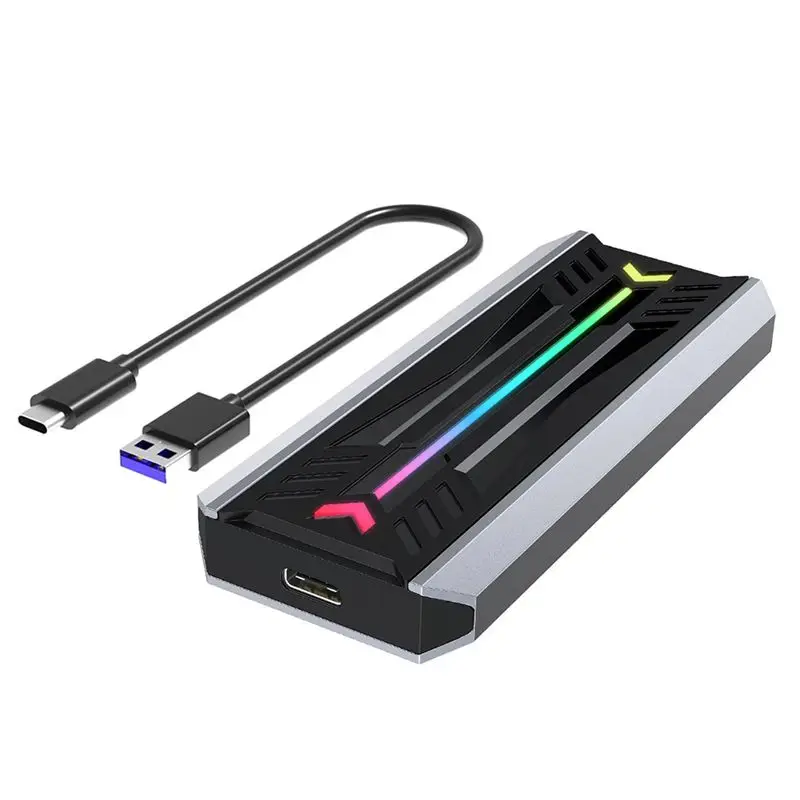 AEE7-External Nvme M2 SSD Enclosure M.2 NGFF NVME Dual Protocol Solid State Drive Case Supports M.2 NGFF 2230/2242/2260/2280